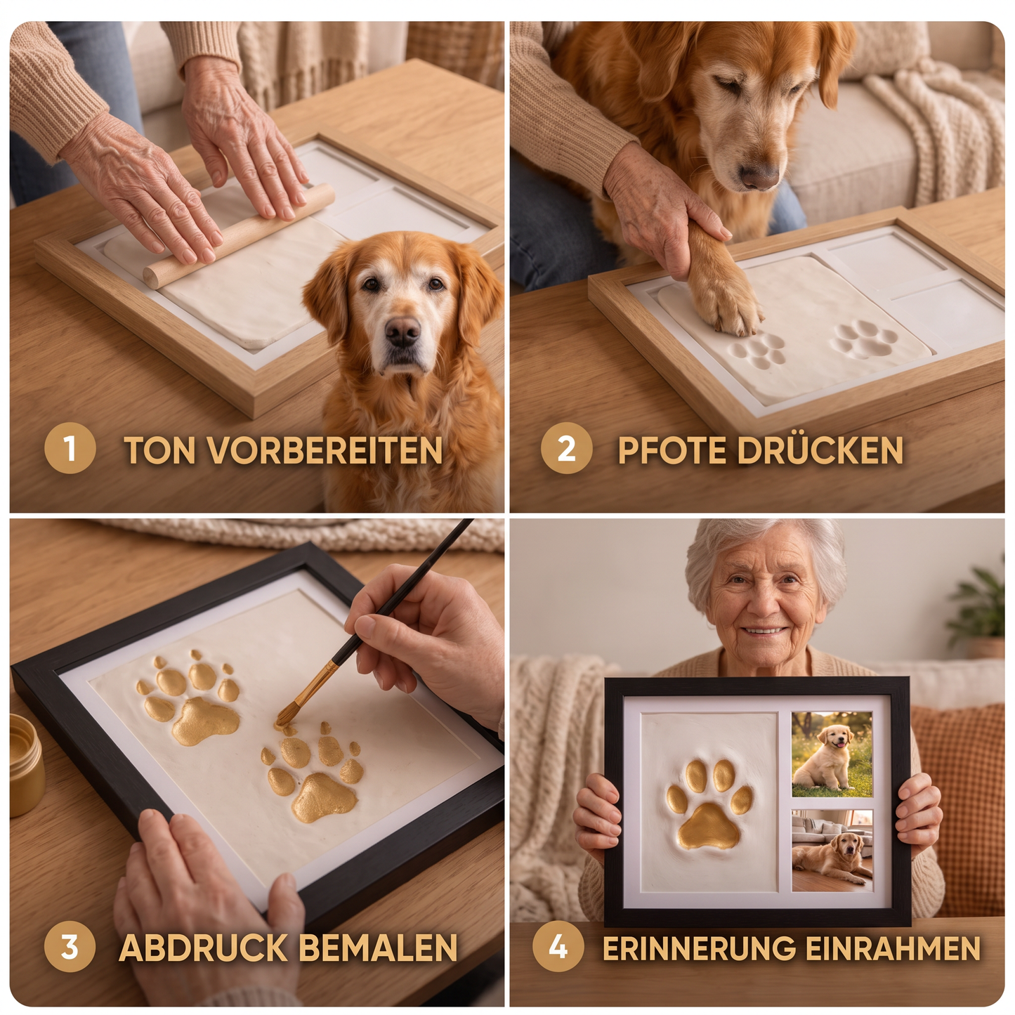 Pfotenabdruck-Rahmen mit Foto